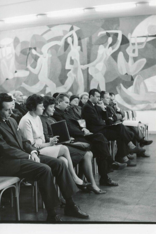 Zleva: Zdenek Kudělka, Nina Dvořáková, Božena Matalová, Bohumír Matal, Jaroslav ?, nečitetelná jméno